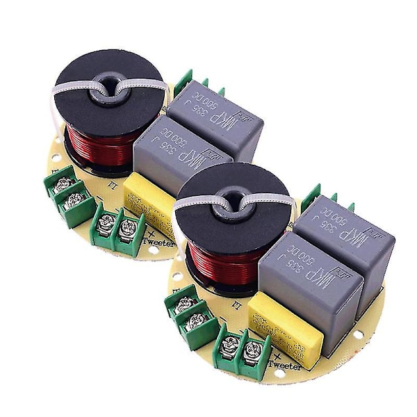 2 st 2-vägs 100w Diy Högtalarfilter Krets Diskant Bas Frekvensdelare 2-enhet Hemmabio Hifi Stereo Ljud Crossoverfilter