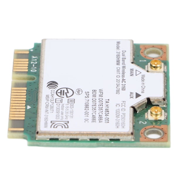 Dual Band Mini PCIE Trådlöst Nätverkskort 802.11a/b/g/n/ac med 433Mbps Kapacitet