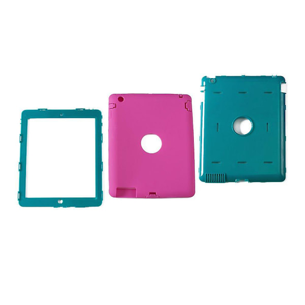 Stöttålig Heavy Duty Gummikåpa för 9,7\" Apple iPad 4 3 2, Rosa