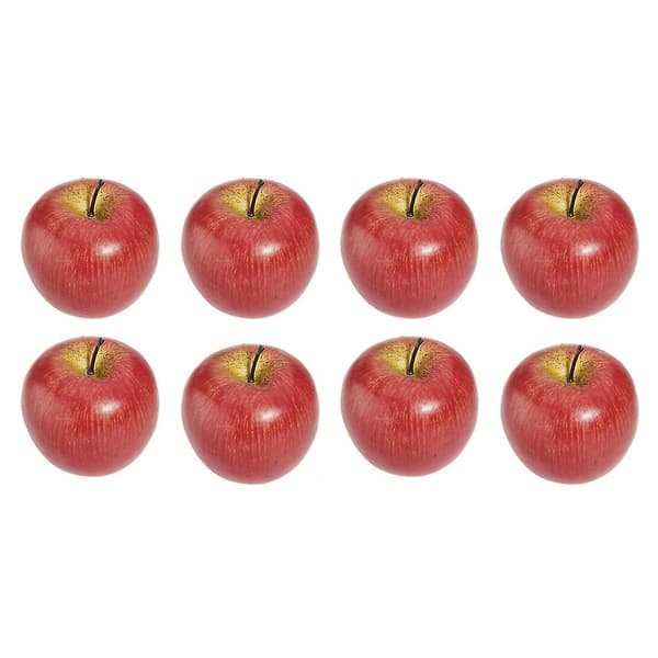 8 Store Kunstige Røde Epler - Dekorative Frukter