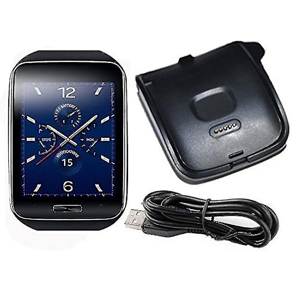 Ersättning för Samsung Galaxy Gear S Sm-r750 Smart Watch Laddare USB Laddningskabel Trådsladdningsdocka Datasynkronisering Svart
