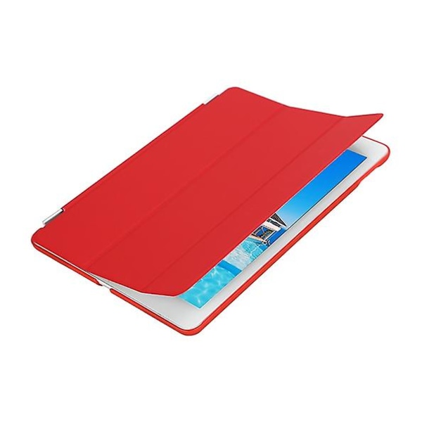 Rød Folio Trifold Smart Cover Gennemskinnelig pc-etui til Apple New Ipad 2018 9,7"