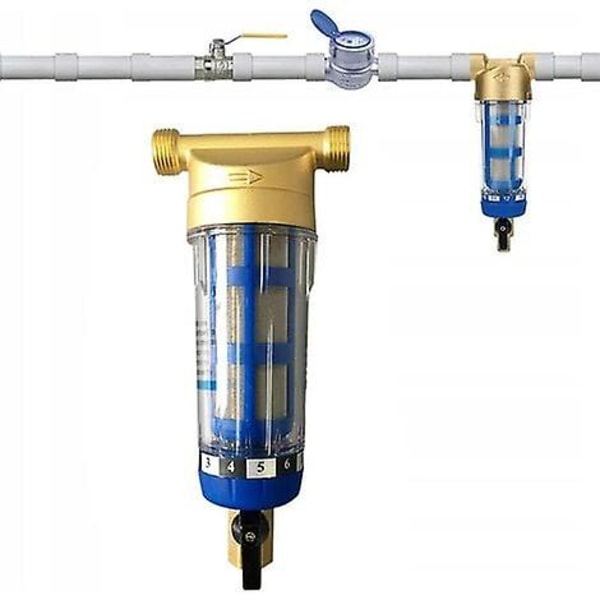 Genanvendeligt sedimentfilter - Vandforfilter - Sedimentfilter - Micron-forfilter - Vandrensertilbehør - Til brøndvandsrør - Sedimentfilter1/2)