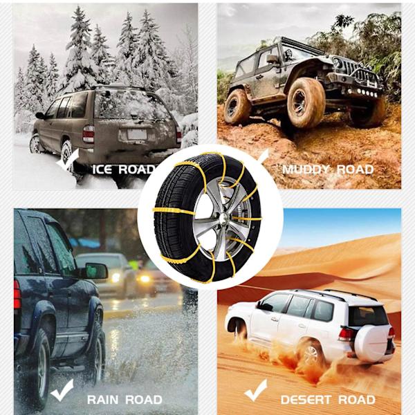 Lattia- ja höyrypuhdistajan tarvikkeet 6 kpl/setti Talviset liukastumisenestokaapelinsidonnat Kannettaville ajoneuvoille Lumi Mud Wheel Tyre Autorenkaan lumiketjut Universaali