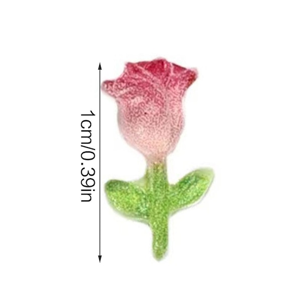 Klare negle-rhinestones, harpiks tulipaner negle-sten negle-diamanter, neglekrystaller til neglekunst-forsyninger blomsternegle-charms D