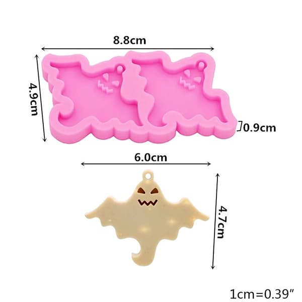 Halloween Spøgelse Flaggermus Nøgleringe Diy Epoxy Håndværk Vedhæng Nøglering Smykker Form