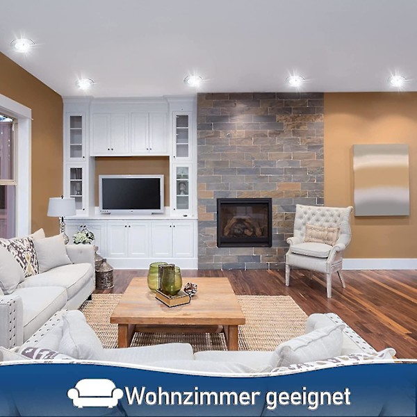 20-pakning LED-innfelt downlights, 3w taklampe, 30 roterbar, runde LED-spotlights 245 lumen kald hvit 3000k, hulldiameter 60mm