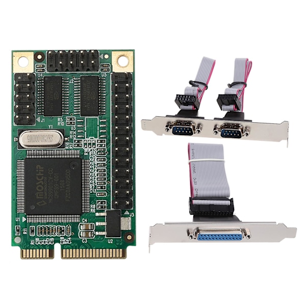 Mini Pci-e Pcie To Rs232 Db9 Serial + Db25 Com Card Adapter Bus Broadband 6gb/s