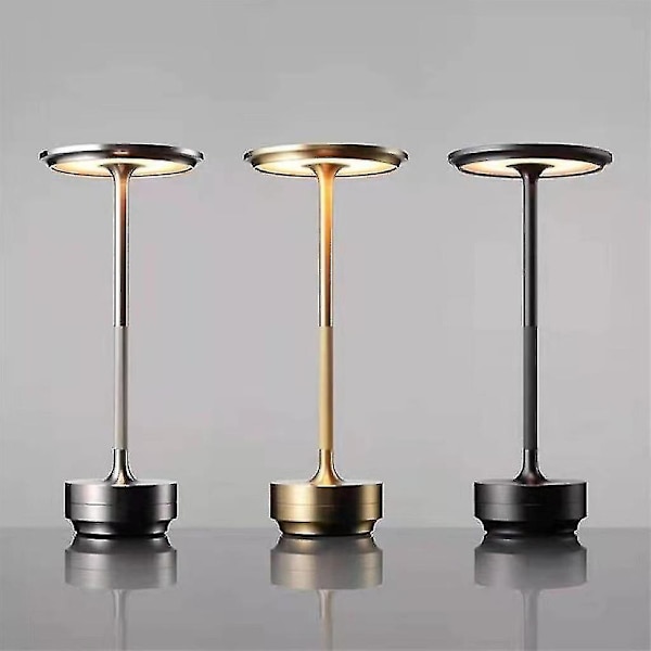 Ledningsfri skrivebordslampe, dæmpbar, vandtæt, metal, USB-genopladelig