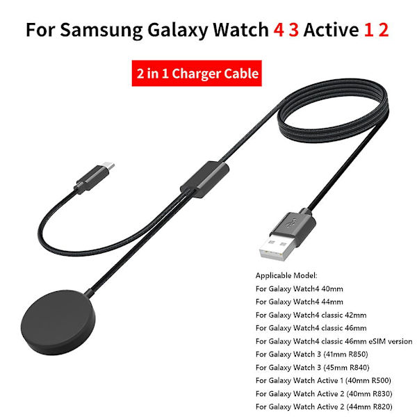 2 i 1 Smart Type-c Pd Hurtigopladningskabel Til Samsung Galaxy Watch3/4/4 Classic