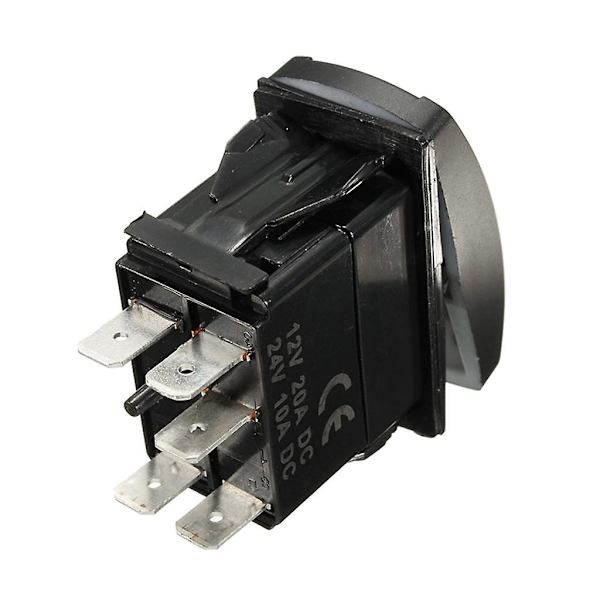 5pin 20x16mm trykknappbryter 12v 40a LED-belyst på/av båtbryter