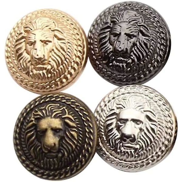 40 Pieces Round Shape Blazer Button Metal Lion Pattern Diy Button Craft Buttons Sewing Buttons For Coat Buttons Jeans Buttons Diy Crafts And Handicraf