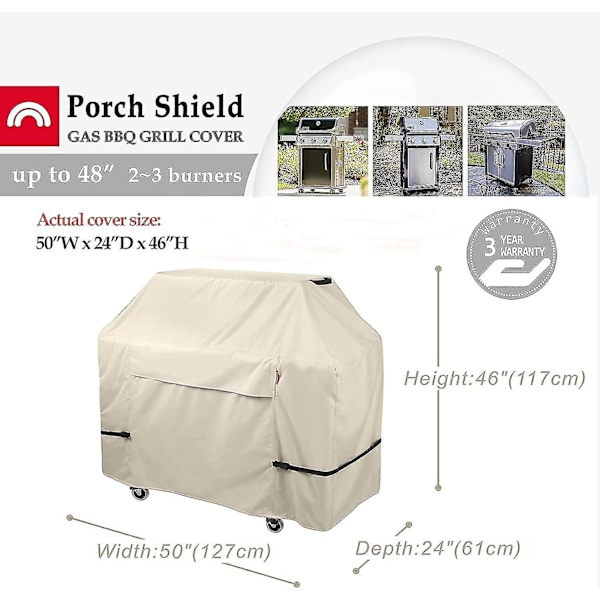 Porch Shield Premium Gas Grill Cover - Vanntett 600d Bbq Cover (54w X 24d X 46h Tommer)