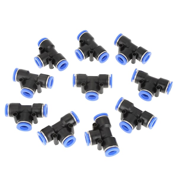 10mm T-typ pneumatisk kontakt luftledning snabbkoppling rörkoppling - 10 st