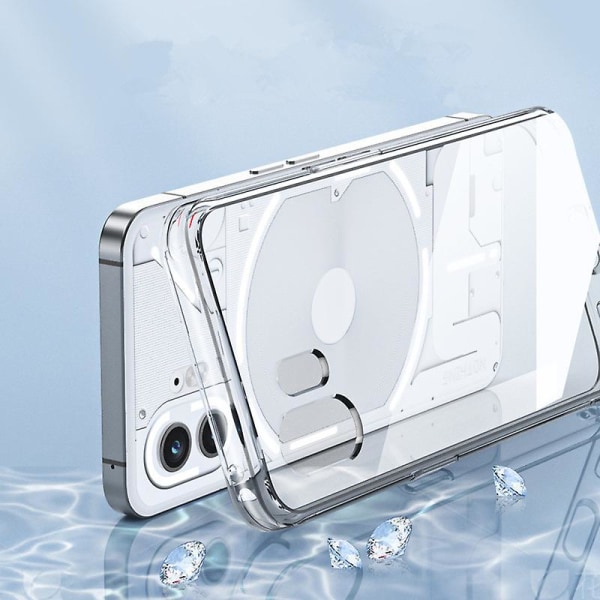 Kristallklart case som är kompatibelt med Nothing Phone 2, uppgraderat anti-gult mjukt Tpu fyrhörns stötsäkert cover
