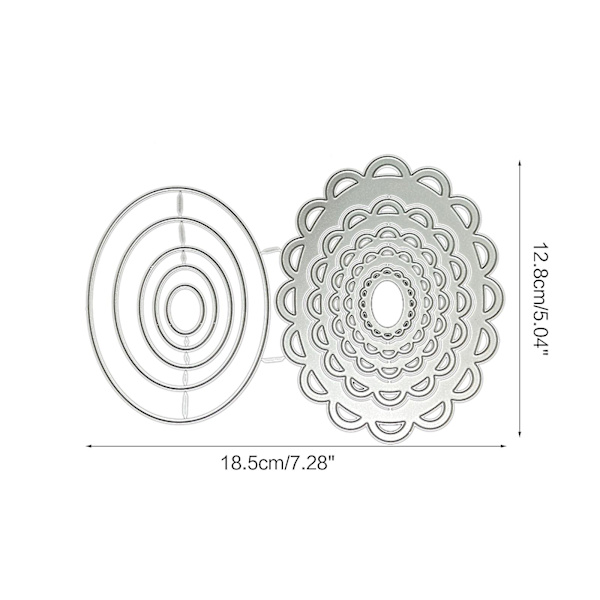 Spets Oval Nesting Frame Metallskärning Stämplar Stencil Diy Scrapbooking Präglingsverktyg Stålskärning Papper Kort Album Mall