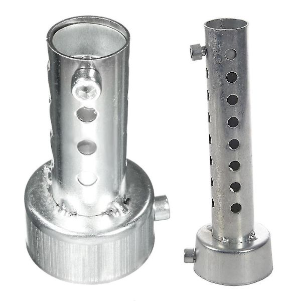 2x Silverfärgade Motorcykel Avgassystem Insats Dämpare DB Killer Ljuddämpare 42mm X 80mm & 45mm