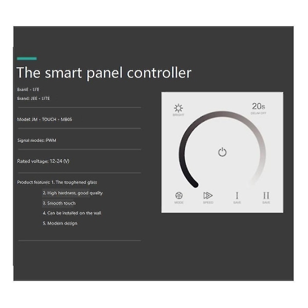 86 Sty Touch Panel Switch Dc12v 24v Controller Lysdemper (mb05)