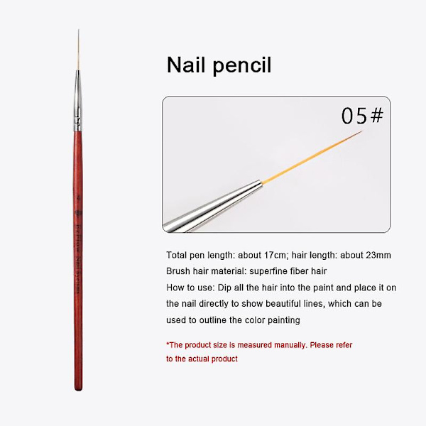 1 stk Fransk Stripe Neglekunst Liner Pensel Sæt 3d Spidser Linjer Striber Diy Tegning Pen