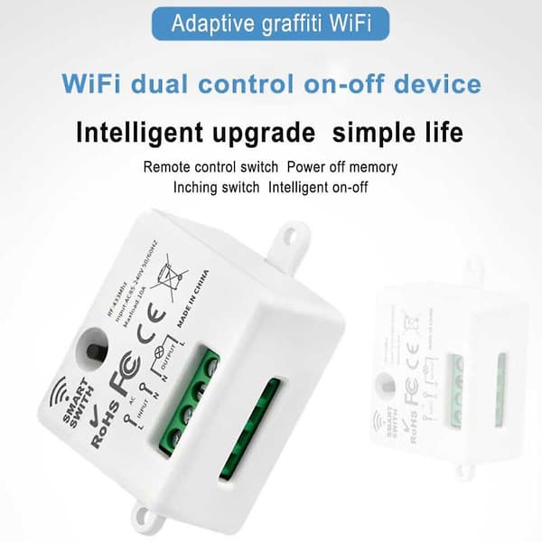 Wifi Mini Switch Tuya Smart Life App Trykknap Lysswitch Rf 433mhz