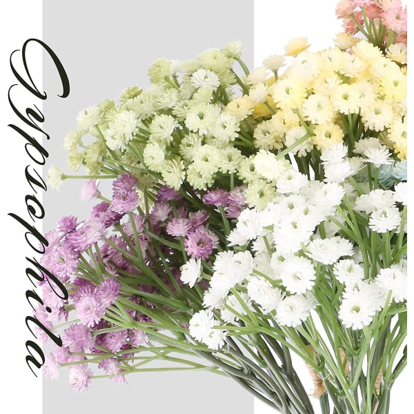 6 klasar falska Gypsophila blommor Konstgjorda blomsterbuketter Blomsterarrangemang för hantverk Bröllopsfest Heminredning