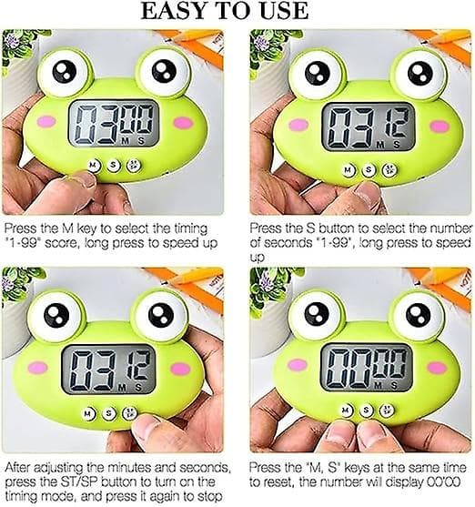 Køkken Timer, Køkken Timer med LCD Display, Magnetisk Køkken Timer, Køkken Alarmur Ideel til