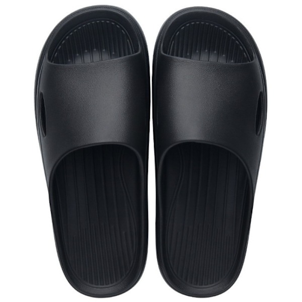 Dame badeværelse brusebadsslippers, herre gymnastiksal sovesal slippers, indendørs strand anti-slip slippers, kan bæres udenfor black 280 (for men 44-45)