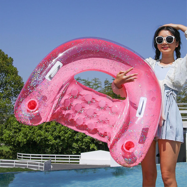 Oppblåsbar svømmebassengstol for svømmebasseng, vannstol bassengstol med koppholder og håndtak