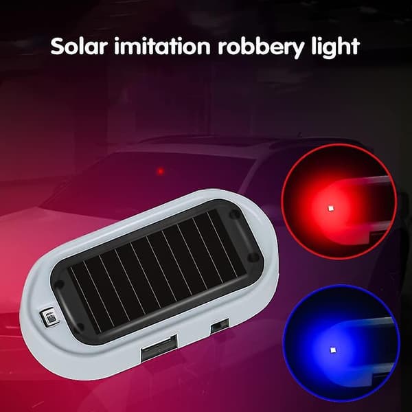 Billa larm LED-ljus, solcellslarm för bil, rött