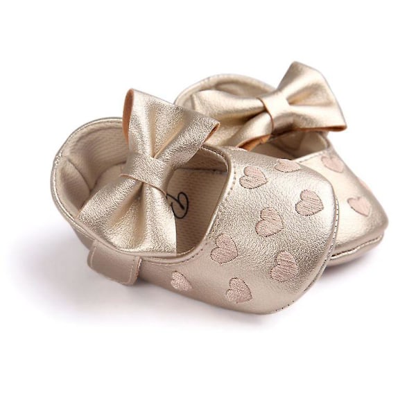 Baby Boy Girl Moccasins Shoes Soft Soled Non-slip Footwear Crib Shoes Cute Baby Shoes With Bow Newborn Pu Leather Love 7-12 months r