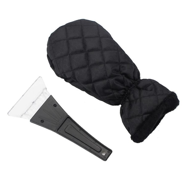Förtjockad svart vattentät snöskyffel och isskyffel med varma handskar för bilsnöskyffel (1 st)