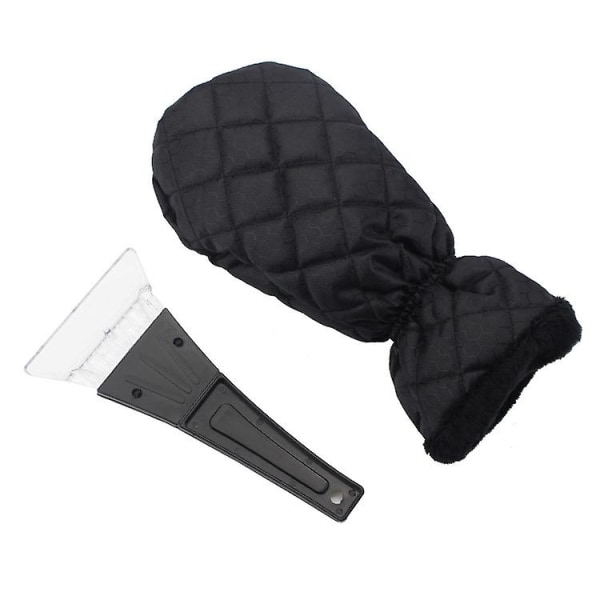 Thickened Black Waterproof Snow Shovel And Ice Shovel With Warm Gloves For Car Snow Shovel (1pcs)