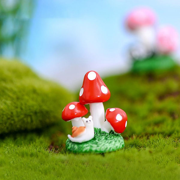 4 stk. Miniature Harpiks Svampe Mikro Landskab Dukkehus Fe Haves Dekoration