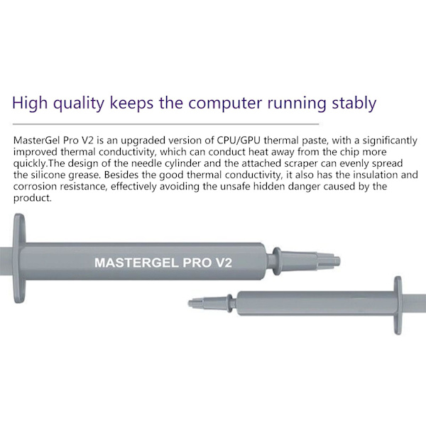 Termisk smørefettpasta silikon Mastergel Pro V2 for CPU GPU prosessor kjøleribbe kjøling kjøler