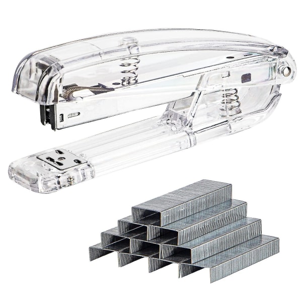 Transparent Desk Acrylic Stapler For Office School- Silver