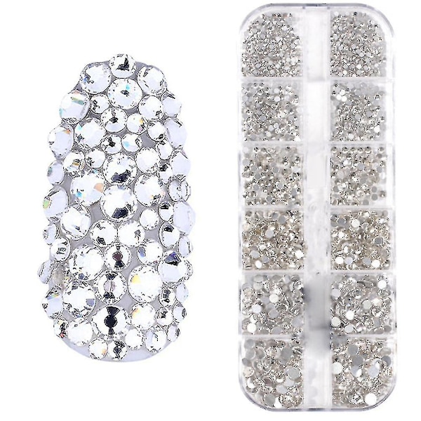 Neglekunst Rhinestones runde krystaller glas flad bag til Diy smykkefremstilling Style 8