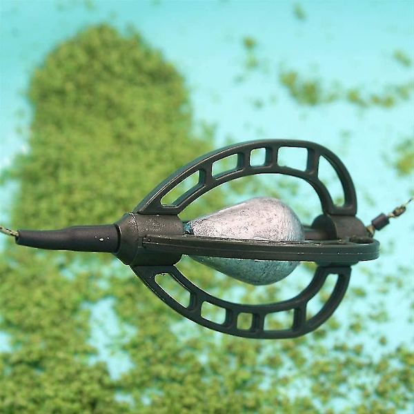 Fiskefiske agn bur inline metode materkurv fiske lokke bur fiske agn kurv holder fiskeutstyr med synk 30g/45g(2 stk, sølv bl