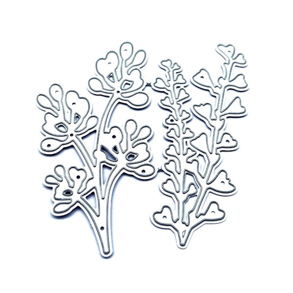 Blomsterhjerteblade Planter Metal Skæredøre Prægnings Skabelon Diy Scrapbooking Hilsen Kortfremstilling Album Skabelon Dør Skåret Dekoration Håndværk