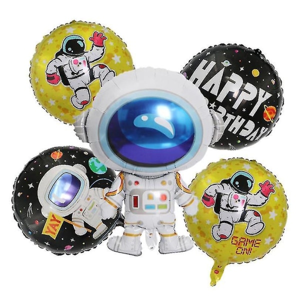 Avaruusteema Hyvää syntymäpäivää Foil Balloon Lasten Syntymäpäiväjuhliin