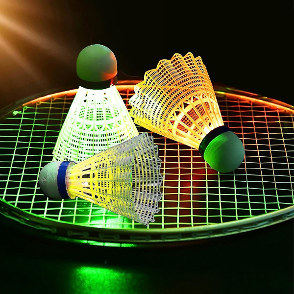 Dww-badminton Led, 6 kappaletta valaistu sulkapallo, Led sulkapallo pallo, nailon sulkapallo, jolla on erinomainen vakaus ja kestävyys