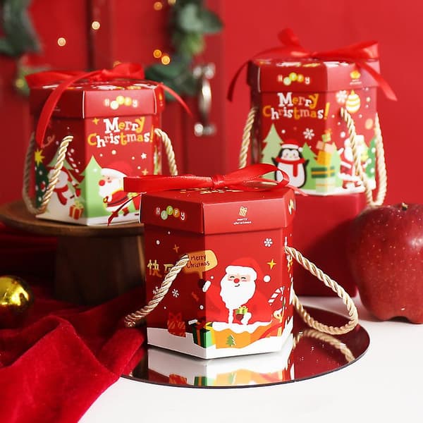 10 st julgodisäppelaskar, julgodisaskar, små presentförpackningar, julgodisaskar