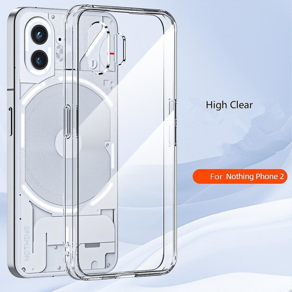 Kristallklart case som är kompatibelt med Nothing Phone 2, uppgraderat anti-gult mjukt Tpu fyrhörns stötsäkert cover