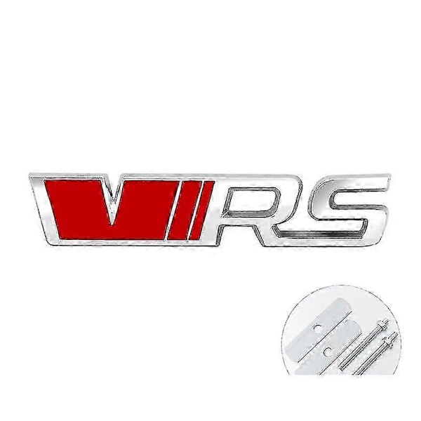 3D Metal VRS Logo Bilskilt Emblem Badge Bagagerums Sticker Til Skoda Octavia 3 2 A5 A7 Mk3 Mk2 Kodiaq Superb Fabia Tilbehør grill red silver