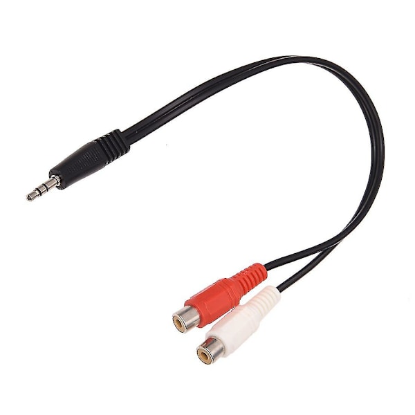 3,5 mm stereoadapter hovedtelefonstik til 2 RCA-stik adapter lydkabel, 3,5 mm han til 2x RCA hun