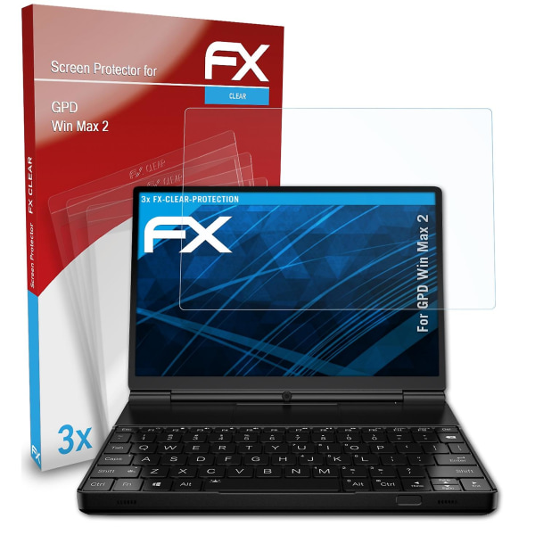 atFoliX 3x skyddsfolie kompatibel med GPD Win Max 2 Displayskyddsfolie klar