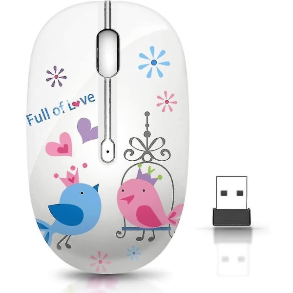 Stilfuld trådløs mus med modtager til pc bærbar notebook Macbook med lav støj