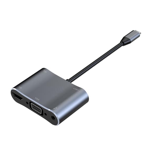 Usb 3.0 Hub Splitter 5 i 1 5gbps Type C til Hdmi-kompatibel Vga Pd 87w Adapter