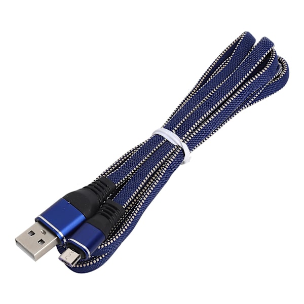 Nylonflätad Micro USB-snabbladdningskabel för Android-telefoner - Blå (förlängd)