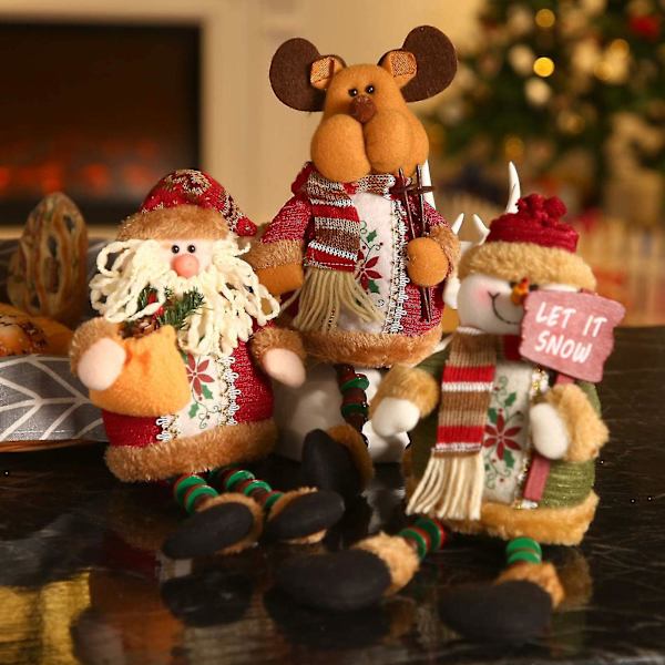 Plush Julfigurer Heminredning 3 st