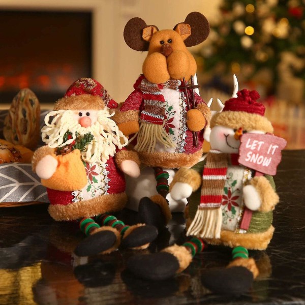 Plussjulefigurer Hjemmedekorasjon 3 stk